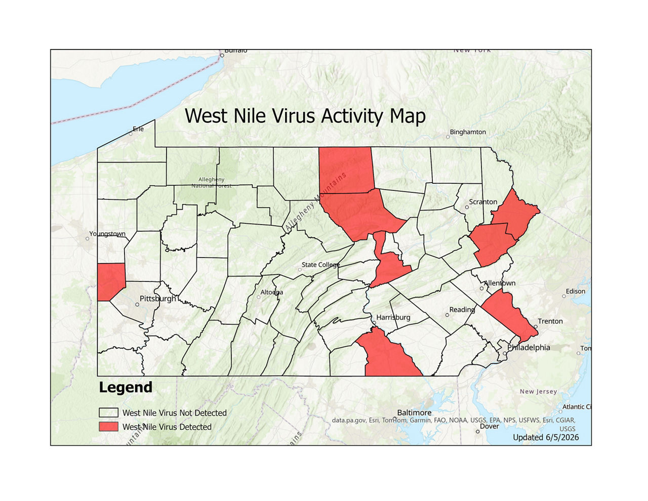 West Nile Virus Activity Map