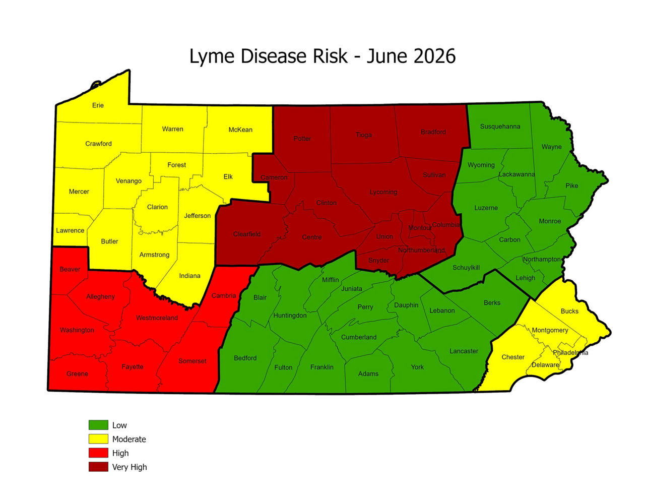 Lyme Risk Map June